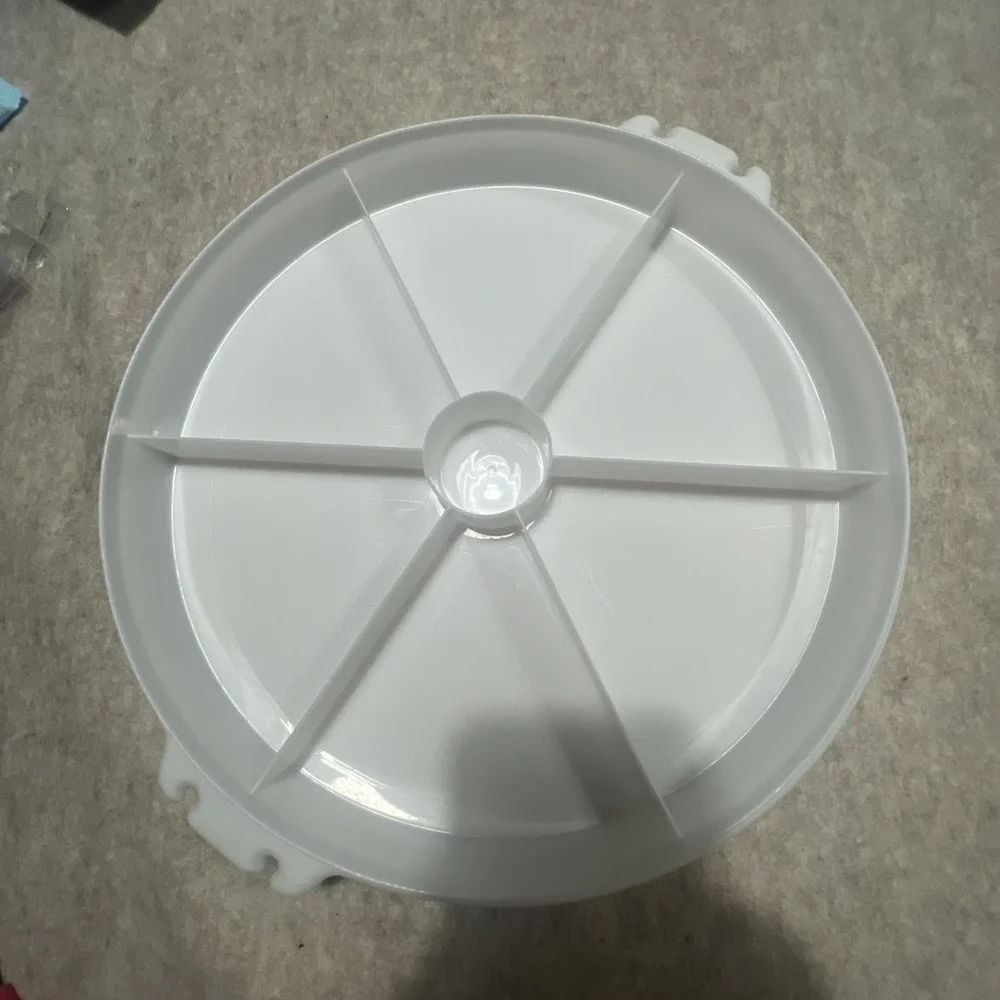 Vintage Tupperware White Party Susan Divided Vegetable Relish Tray‎ w Lid